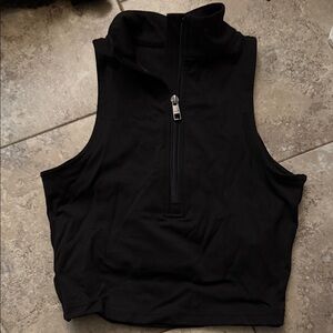Balance Athletica Black Zip-Up Crop Top